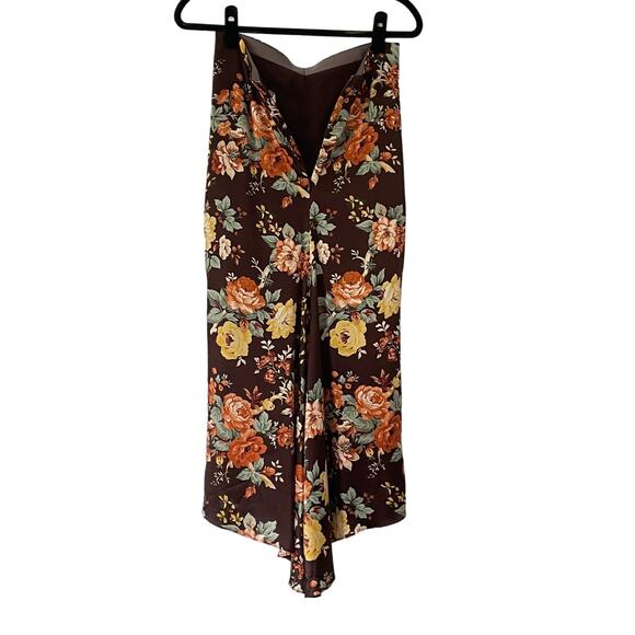 Veronica Beard Pixie Floral Print Skirt Oxblood Multi Silk Ruched Midi Size S 4 - Picture 8 of 13